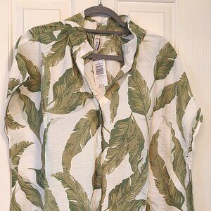 Women's Tropical Palm Blouse
